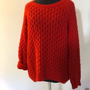 H&M medium chunky knit sweater red